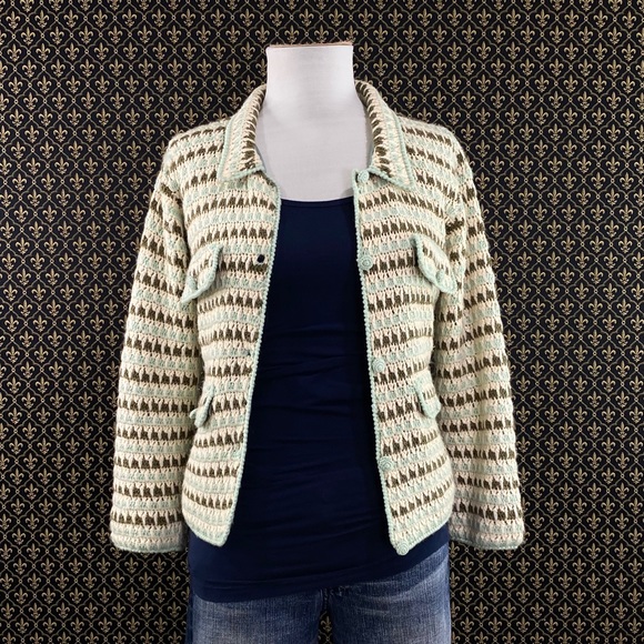 2003 Anthro “Classic Knit Jacket” by HWR Monogram - Picture 8 of 16